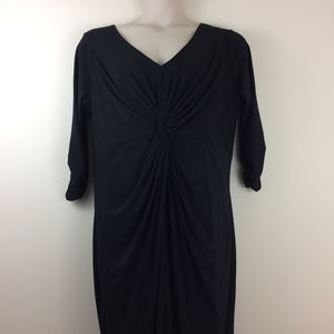 Miss Tina Front-Gathered Little Black Dress